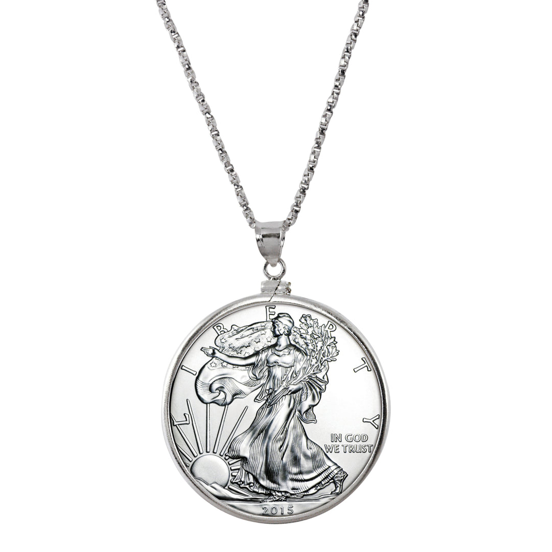 Sterling Silver Pendant With Silver American Eagle Coin Image 1