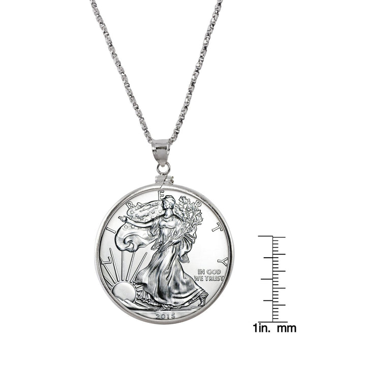 Sterling Silver Pendant With Silver American Eagle Coin Image 3