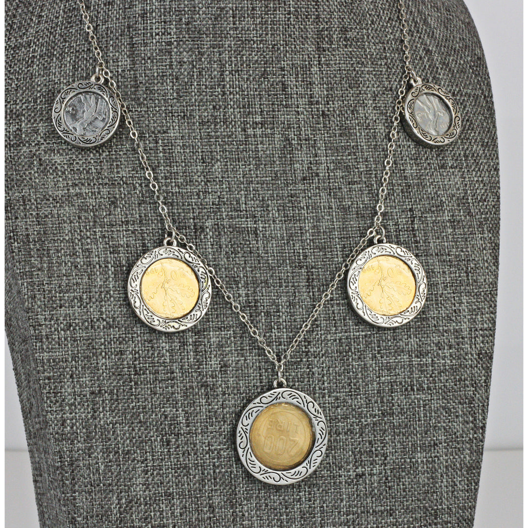 Italian Coin Charm Necklace Image 3