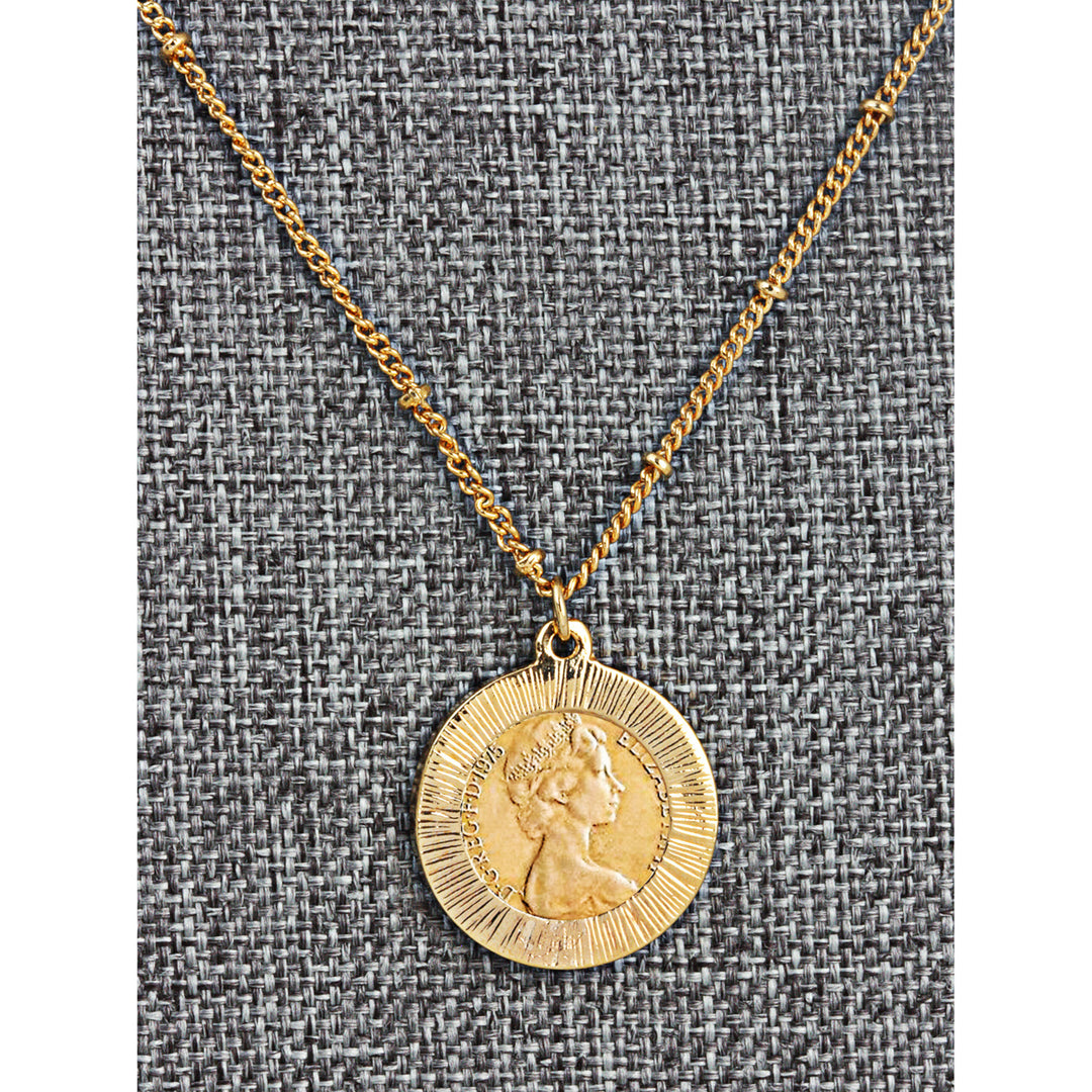 Gold Layered 1/2  Penny Goldtone Double Strand Love Necklace Image 4