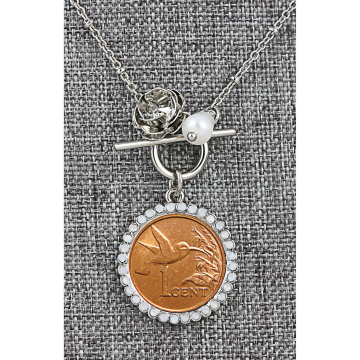 Hummingbird Coin Rose Toggle Pendant Image 3