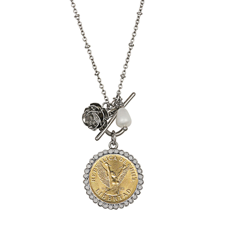 Chile Angel Coin Rose Toggle Pendant Image 1