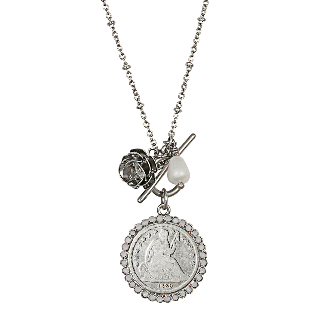 Seated Dime Rose Toggle Pendant Image 1