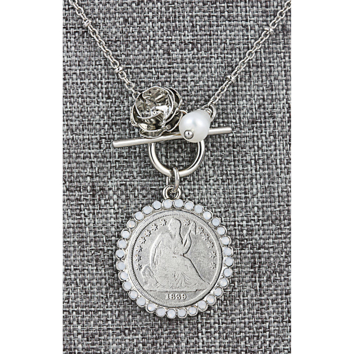 Seated Dime Rose Toggle Pendant Image 3