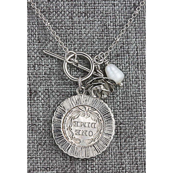 Seated Dime Rose Toggle Pendant Image 4