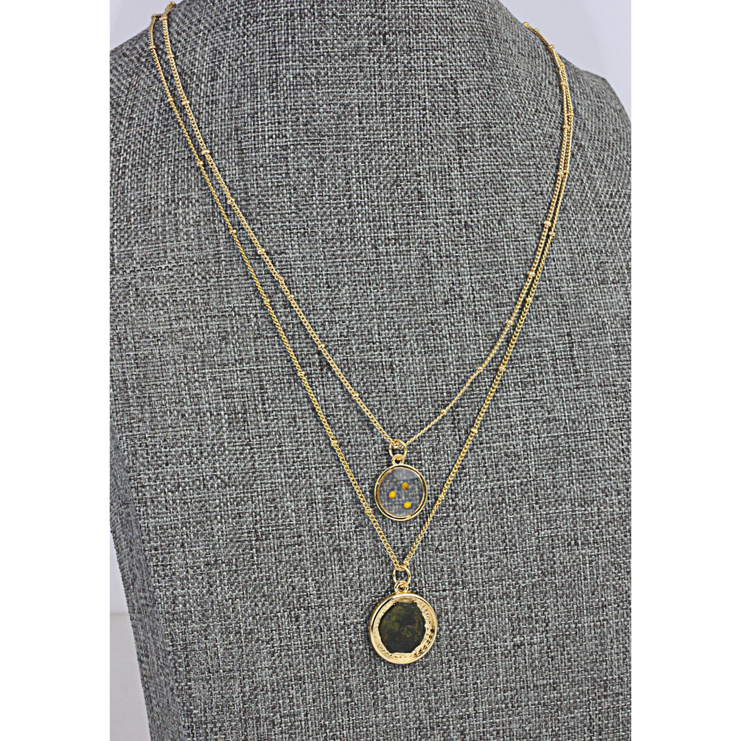 Widows Mite Coin Pendant With Mustard Seeds Double Chain Necklace Image 2