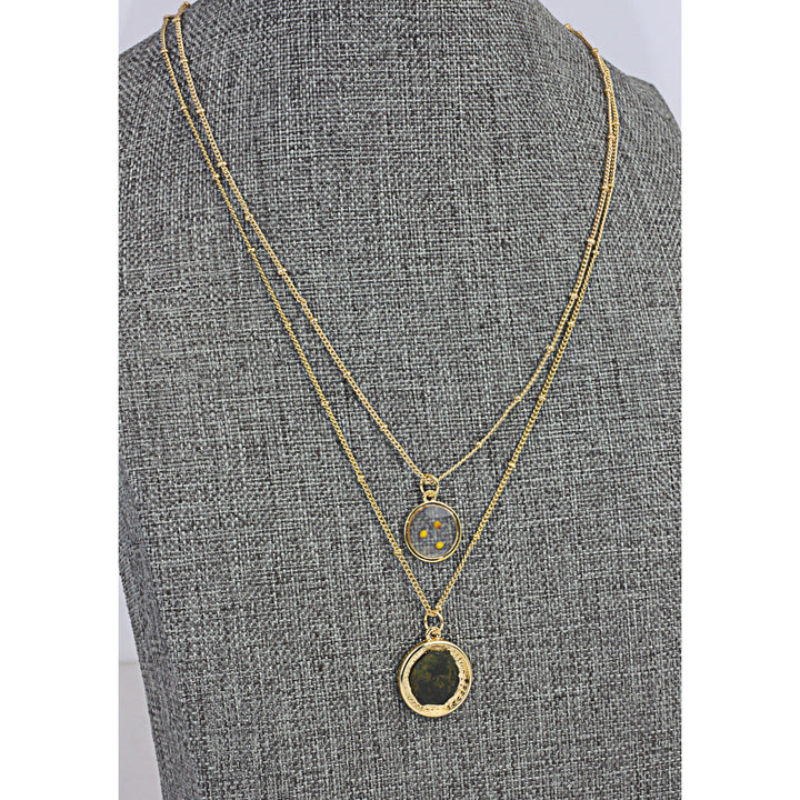 Widows Mite Coin Pendant With Mustard Seeds Double Chain Necklace Image 2