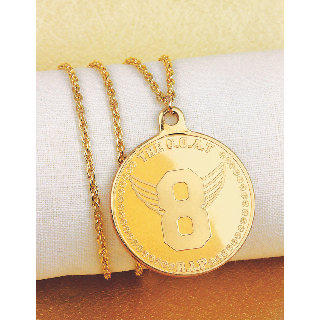 24KT Gold Plated Number 24 Medallion Pendant With Womens Chain Image 3