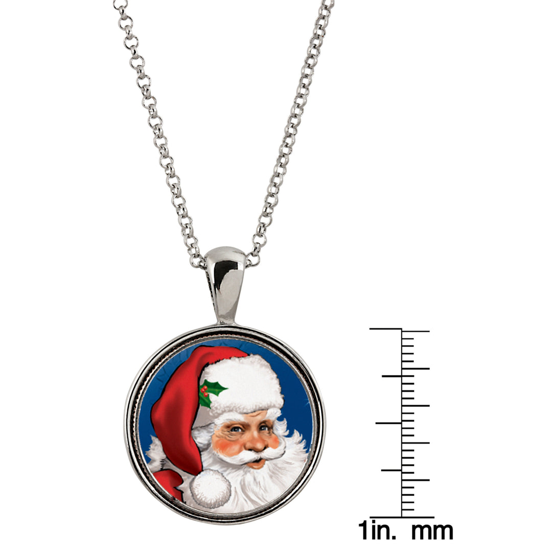 Santa Colorized Washington Quarter Silver Tone Pendant Image 3