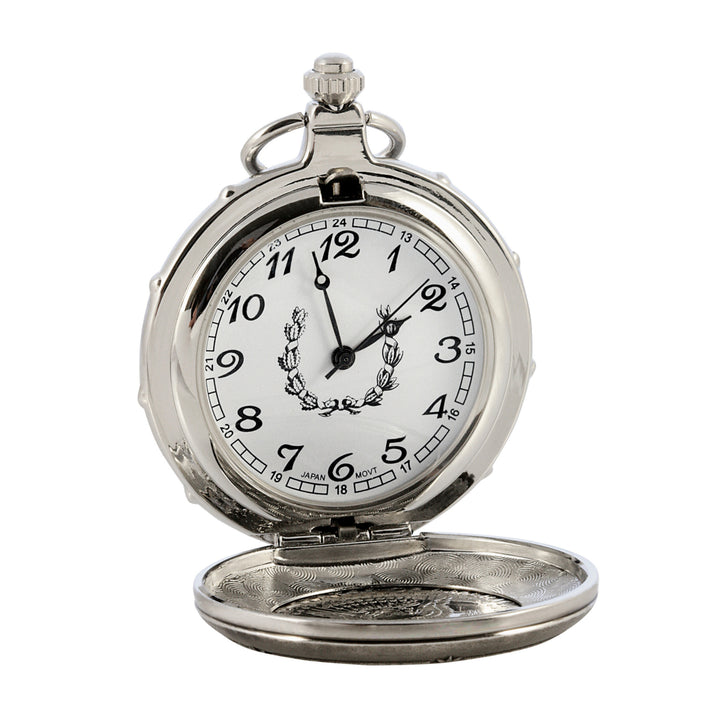 JFK Half Dollar Silvertone Train Coin Pocket Watch Image 3