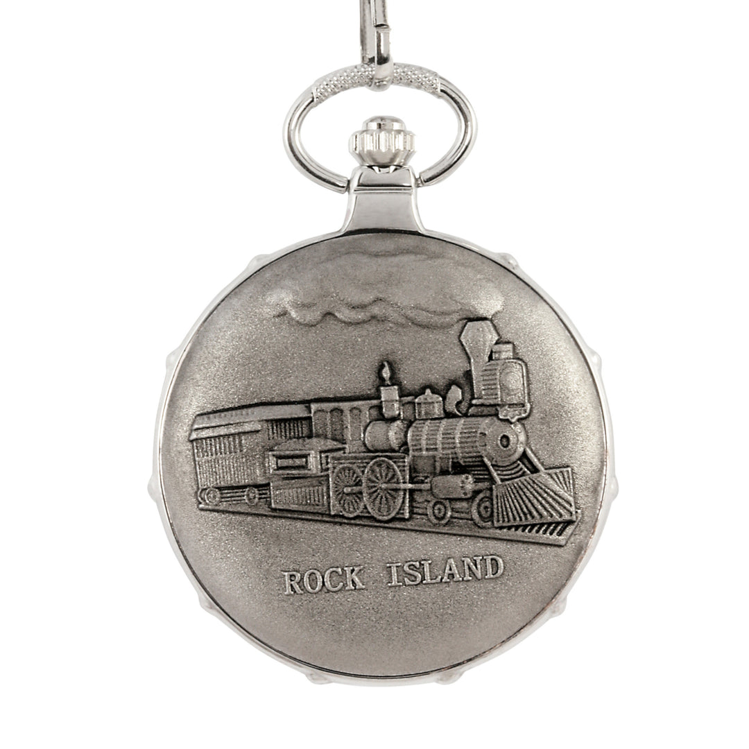 Silver Barber Half Dollar Silvertone Train Coin Pocket Watch Image 4