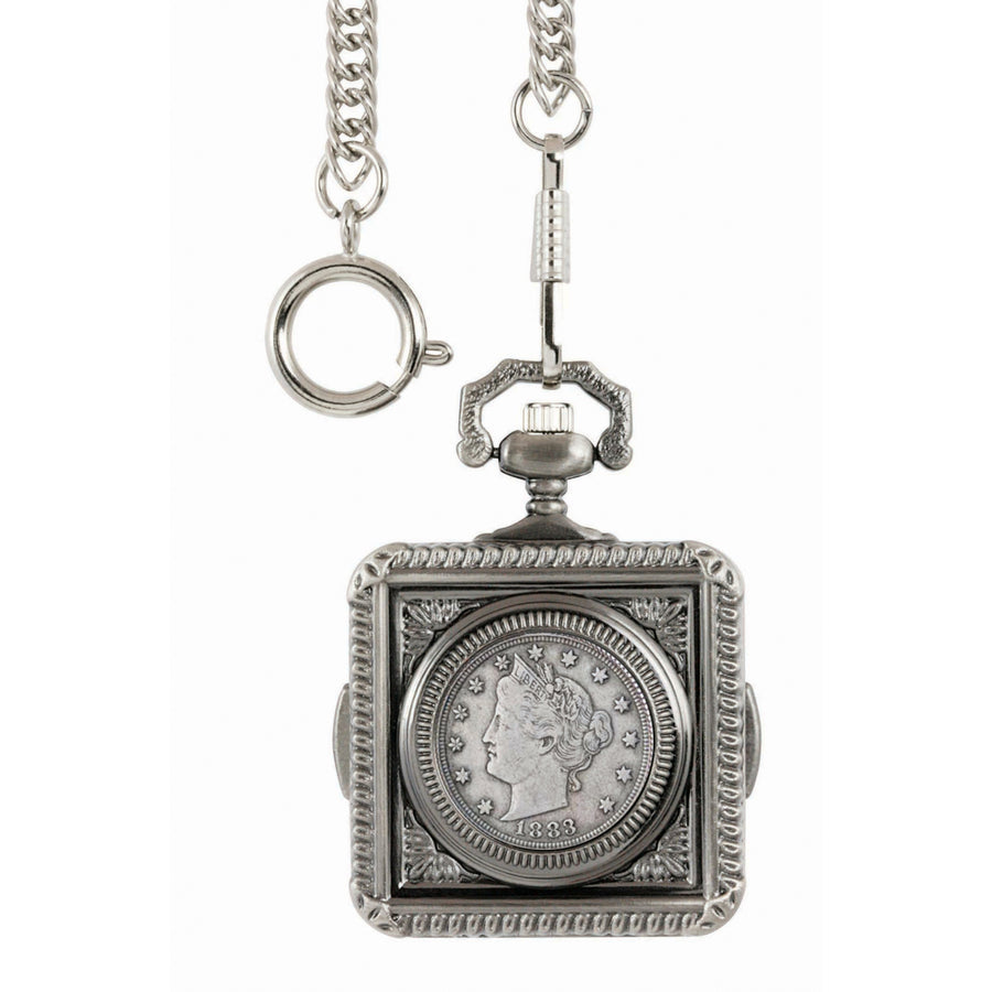 1883 First-Year-of-Issue Liberty Nickel Coin Pocket Watch Image 1