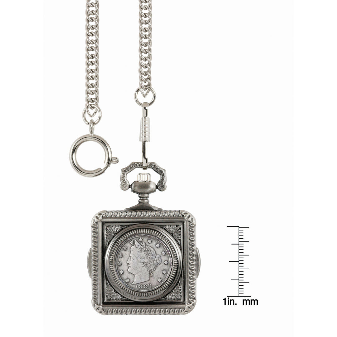1883 First-Year-of-Issue Liberty Nickel Coin Pocket Watch Image 4