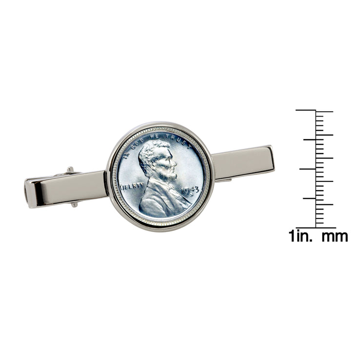 1943 Lincoln Steel Penny Silvertone Tie Clip Image 3