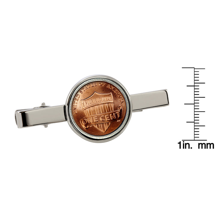 Lincoln Union Shield Penny Silvertone Tie Clip Image 3