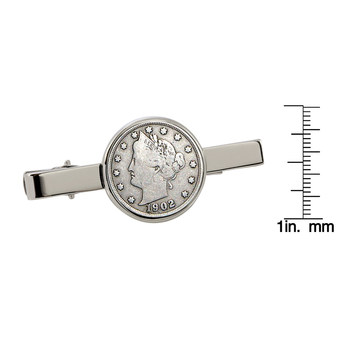 Liberty Nickel Silvertone Tie Clip Image 3