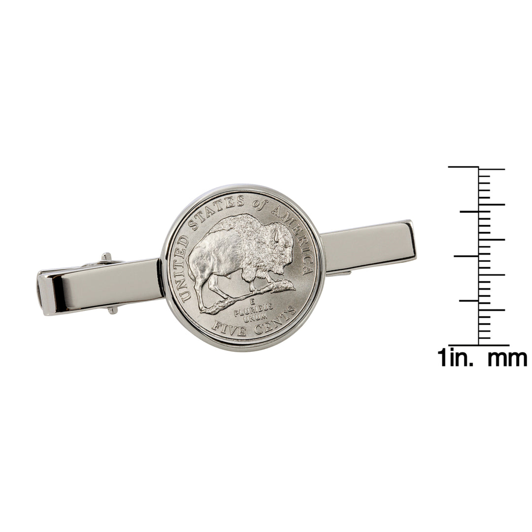 Westward Journey Bison Nickel Silvertone Tie Clip Image 3