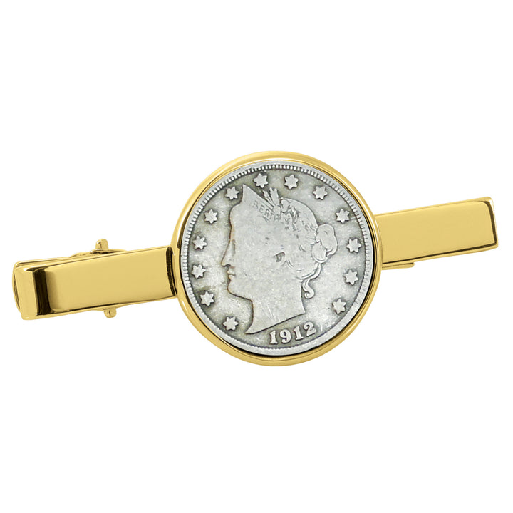 Liberty Nickel Goldtone Tie Clip Image 1