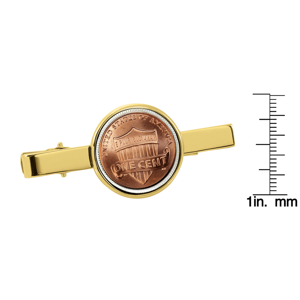 Lincoln Union Shield Penny Goldtone Tie Clip Image 2