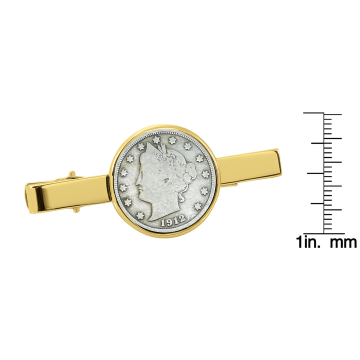 Liberty Nickel Goldtone Tie Clip Image 2