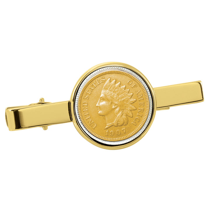 Gold-Layered Indian Penny Goldtone Tie Clip Image 1