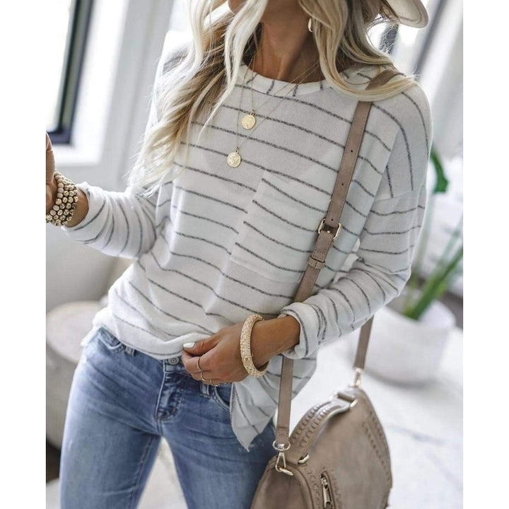 Womens Casual Wild Striped T-Shirt Image 3