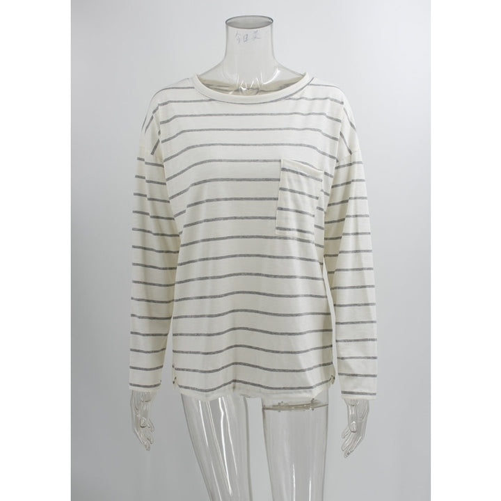 Womens Casual Wild Striped T-Shirt Image 4