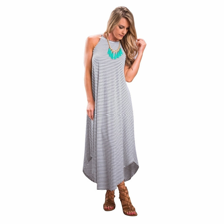 Womens Striped Camisole Dress Image 4