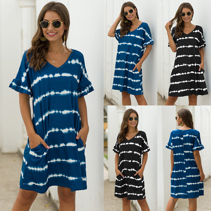 Womens Tie-Dye Loose Dress Image 4