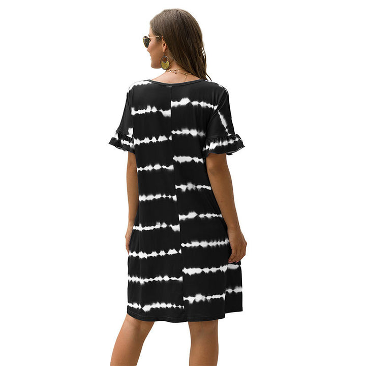 Womens Tie-Dye Loose Dress Image 7