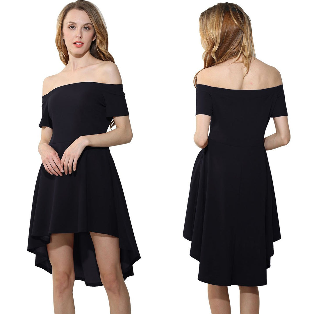 Womens One-Shoulder Tuxedo Dress Image 1