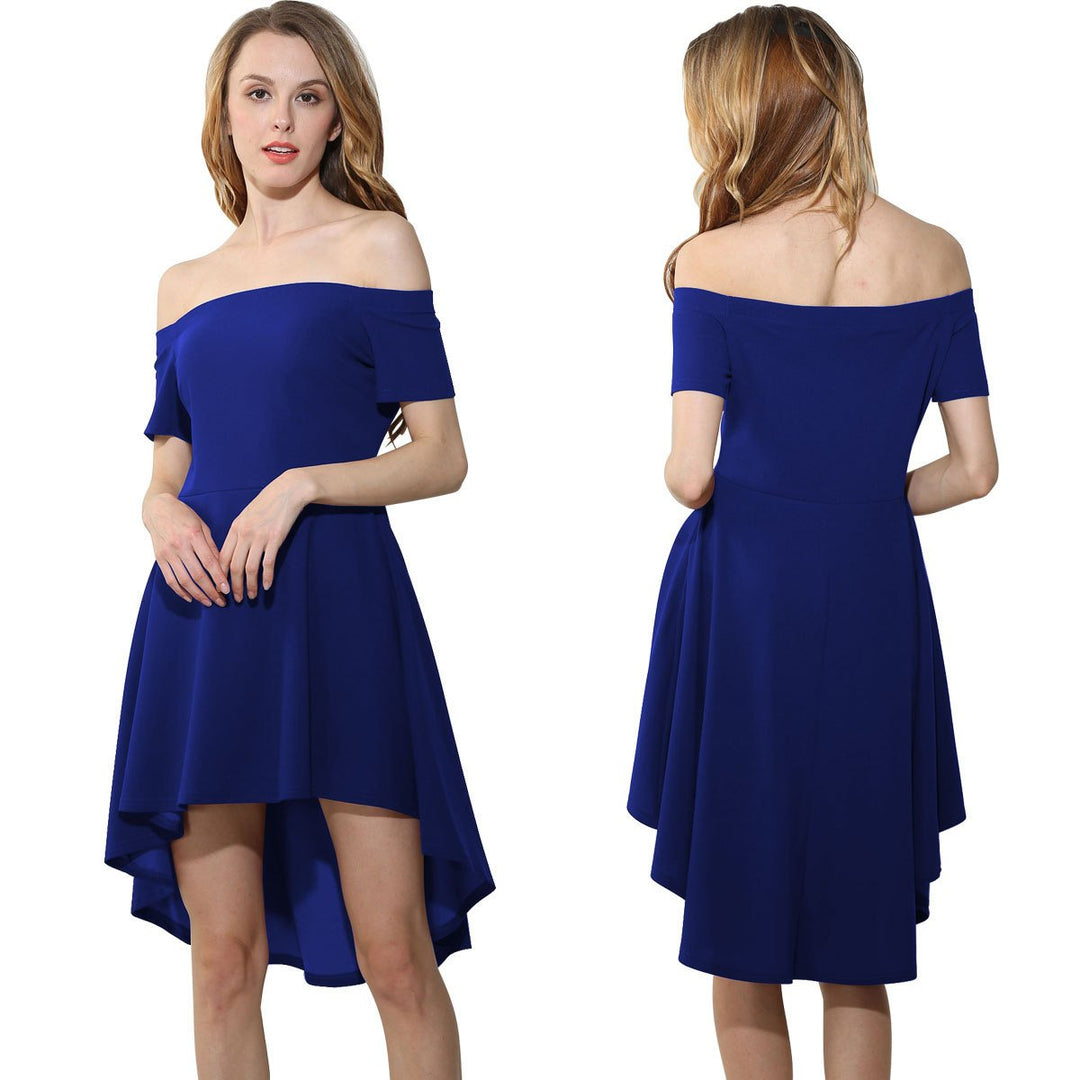 Womens One-Shoulder Tuxedo Dress Image 1