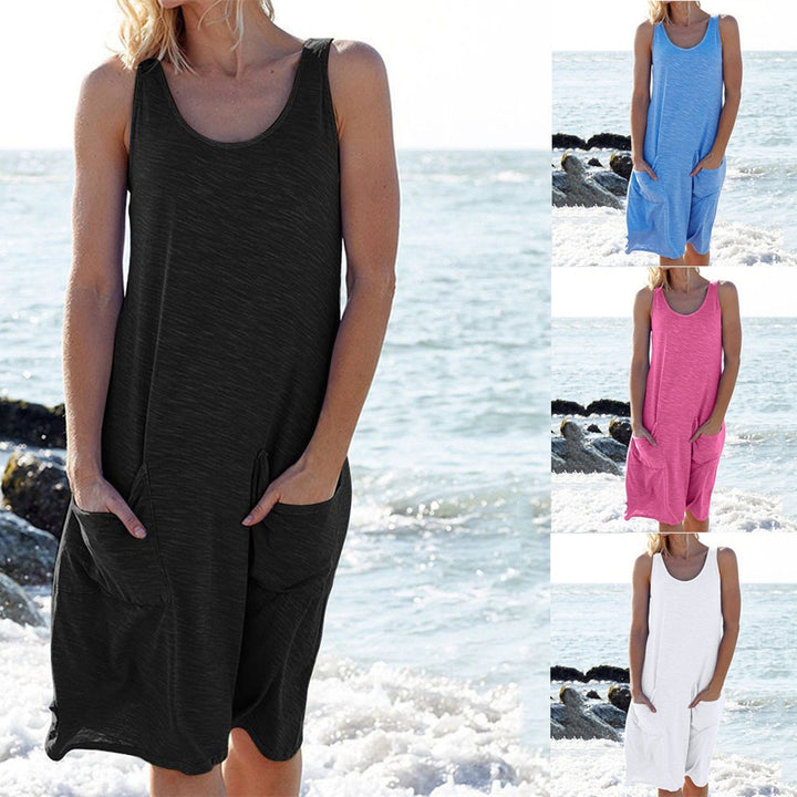 Womens Sleeveless Vest Dress Image 1