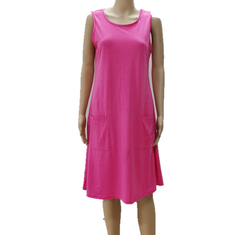 Womens Sleeveless Vest Dress Image 8