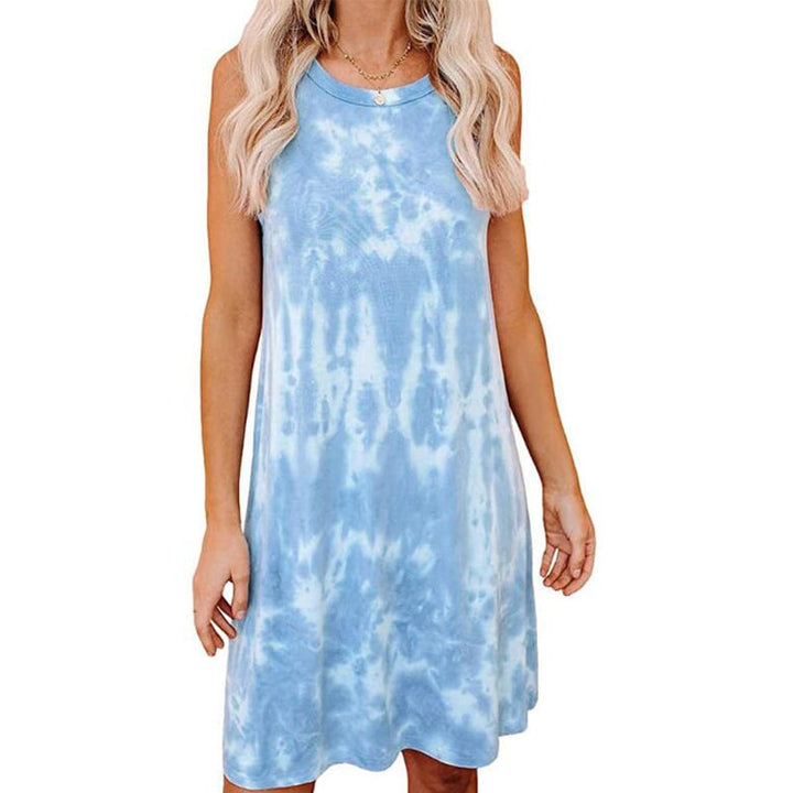 Womens Tie-Dye Sleeveless Dress 5 Colors Image 1