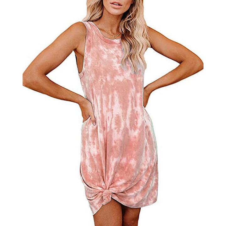 Womens Tie-Dye Sleeveless Dress 5 Colors Image 1