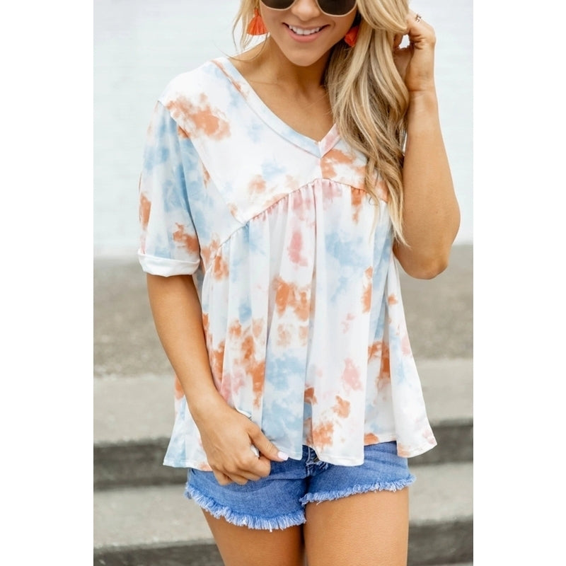 Banded Loose Tie-Dye Womens T-Shirt Image 4