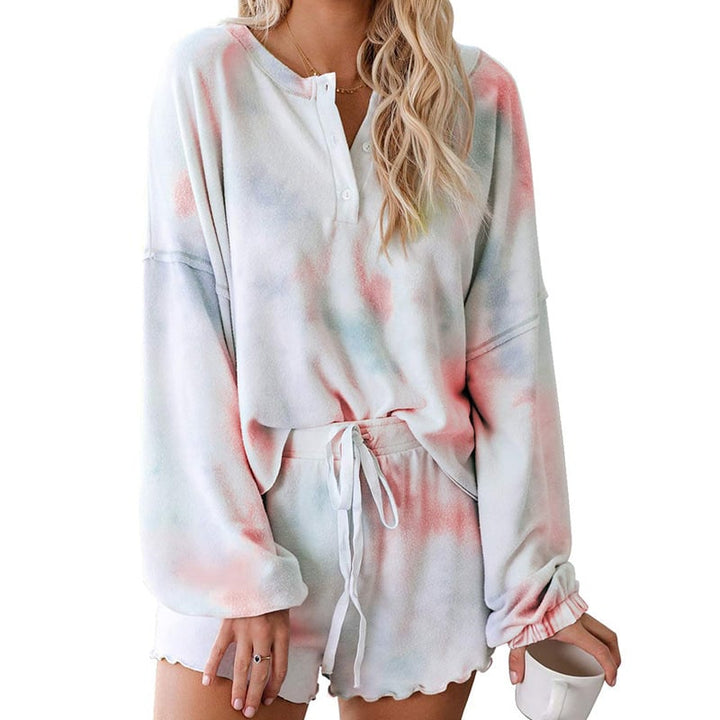 Two-Piece Shorts Tie-Dye Pajamas Image 1