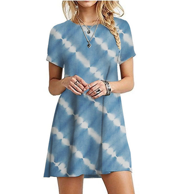 S-3XL Womens Tie-Dye Dress Image 4