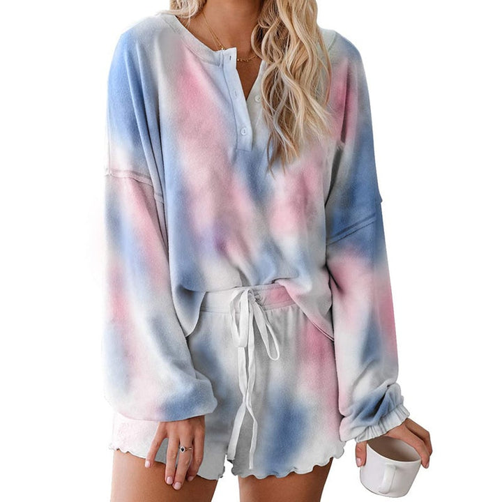 Two-Piece Shorts Tie-Dye Pajamas Image 1