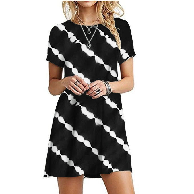 S-3XL Womens Tie-Dye Dress Image 6