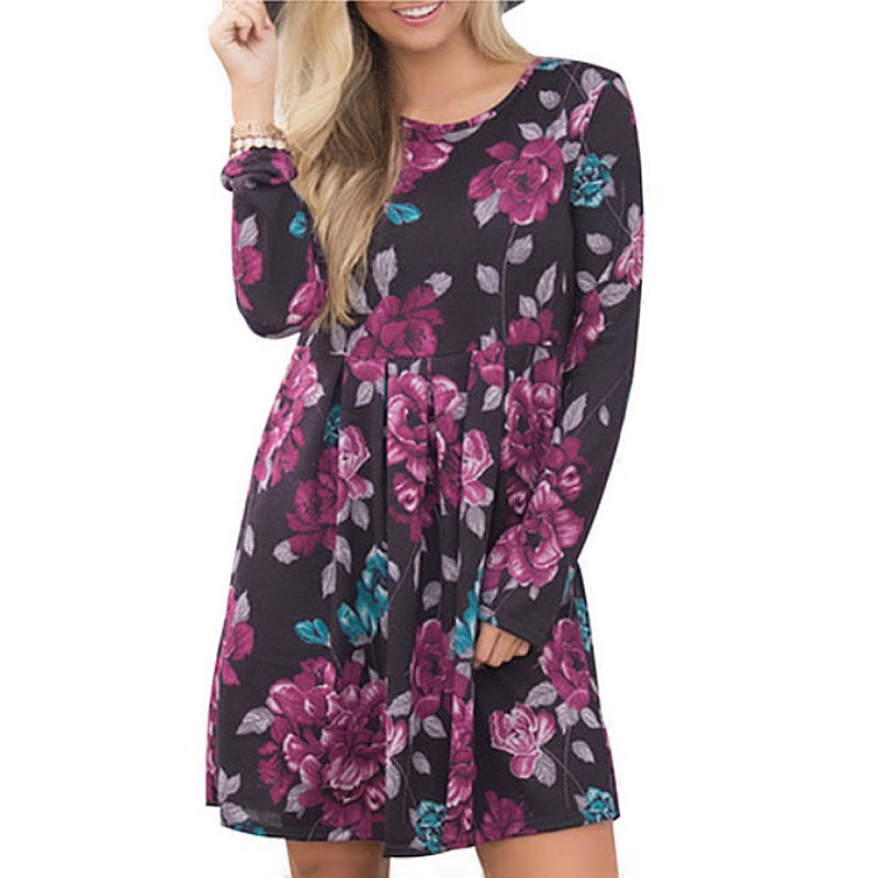 Womens Spring Printed Multicolor Dress Image 1