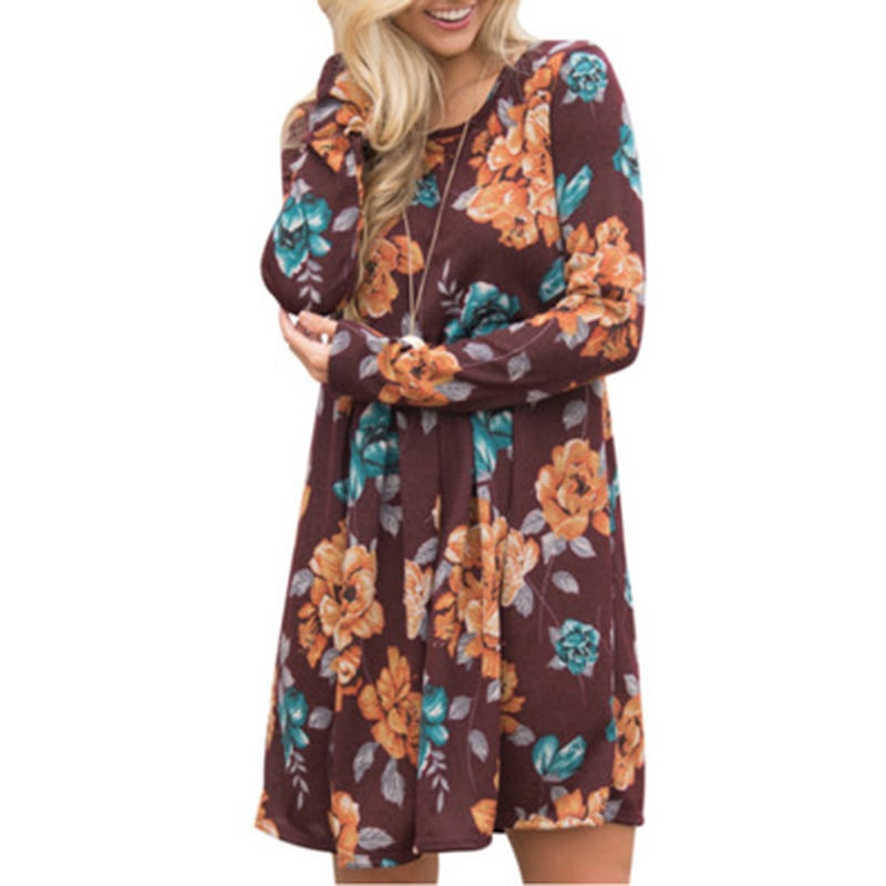 Womens Spring Printed Multicolor Dress Image 1