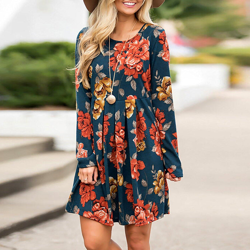 Womens Spring Printed Multicolor Dress Image 8