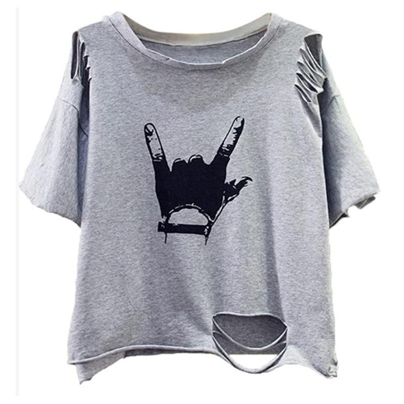 Female Letter Printed Wild Short Sleeve Image 1