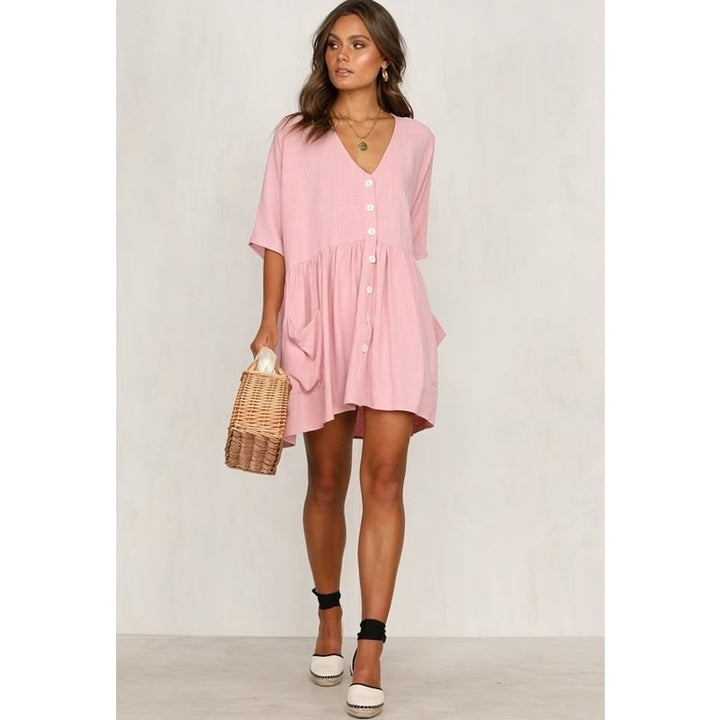 Womens Pocket Short Dress Image 1