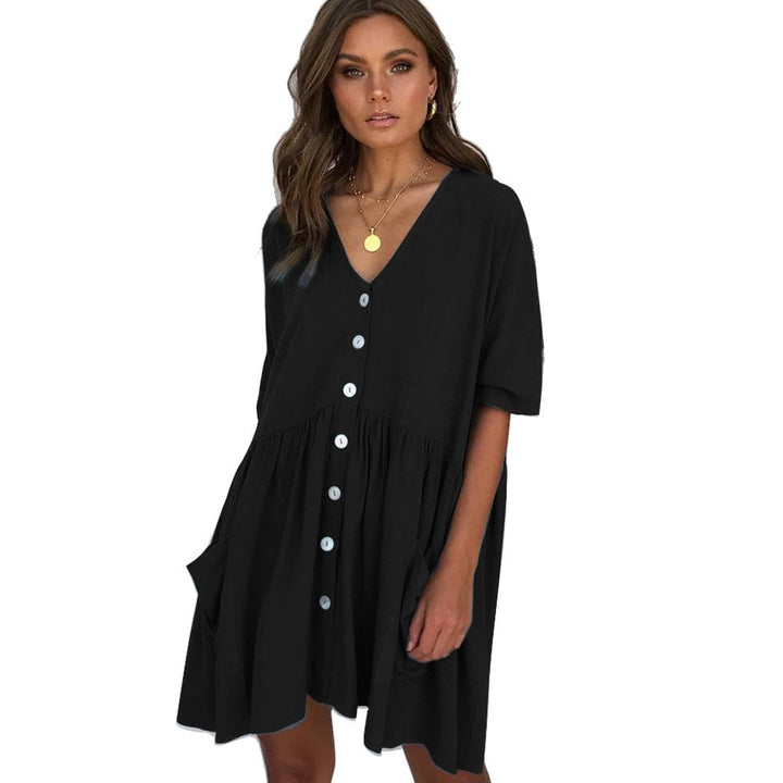 Womens Pocket Short Dress Image 1