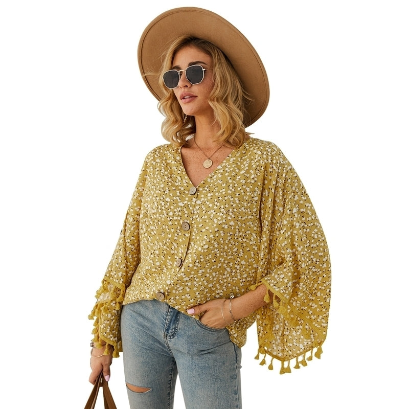 Womens Polka Dot Fringe Top T-shirt Image 6