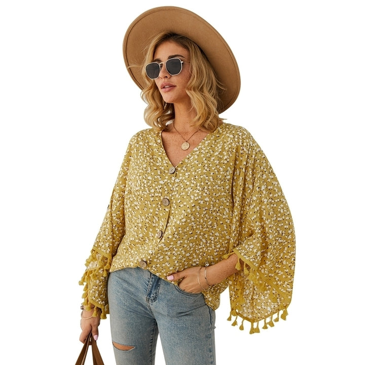 Womens Polka Dot Fringe Top T-shirt Image 6