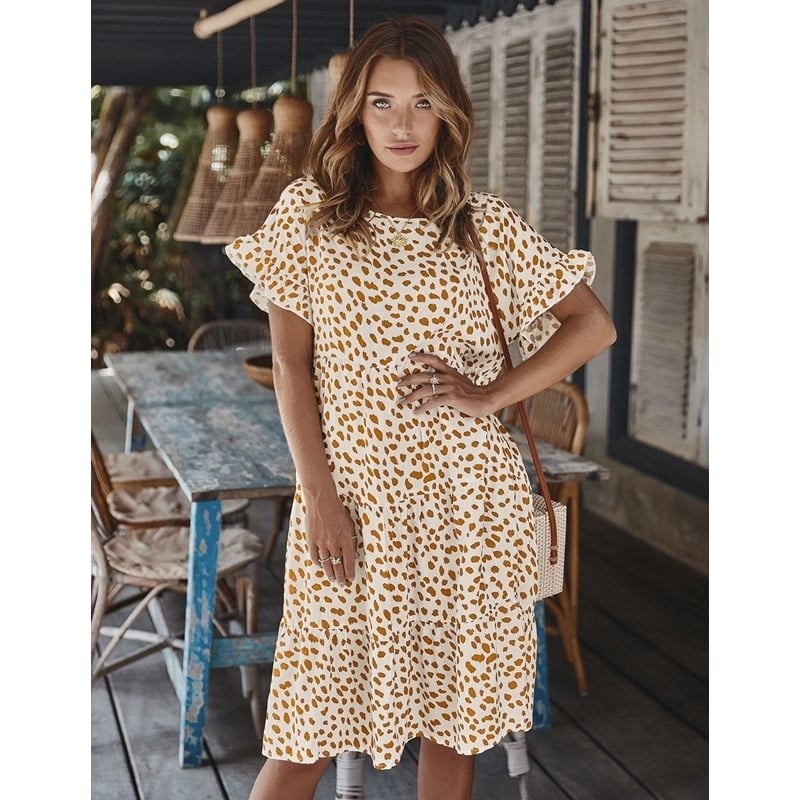 Womens Spring Dress Polka Dot Light Dress Image 1